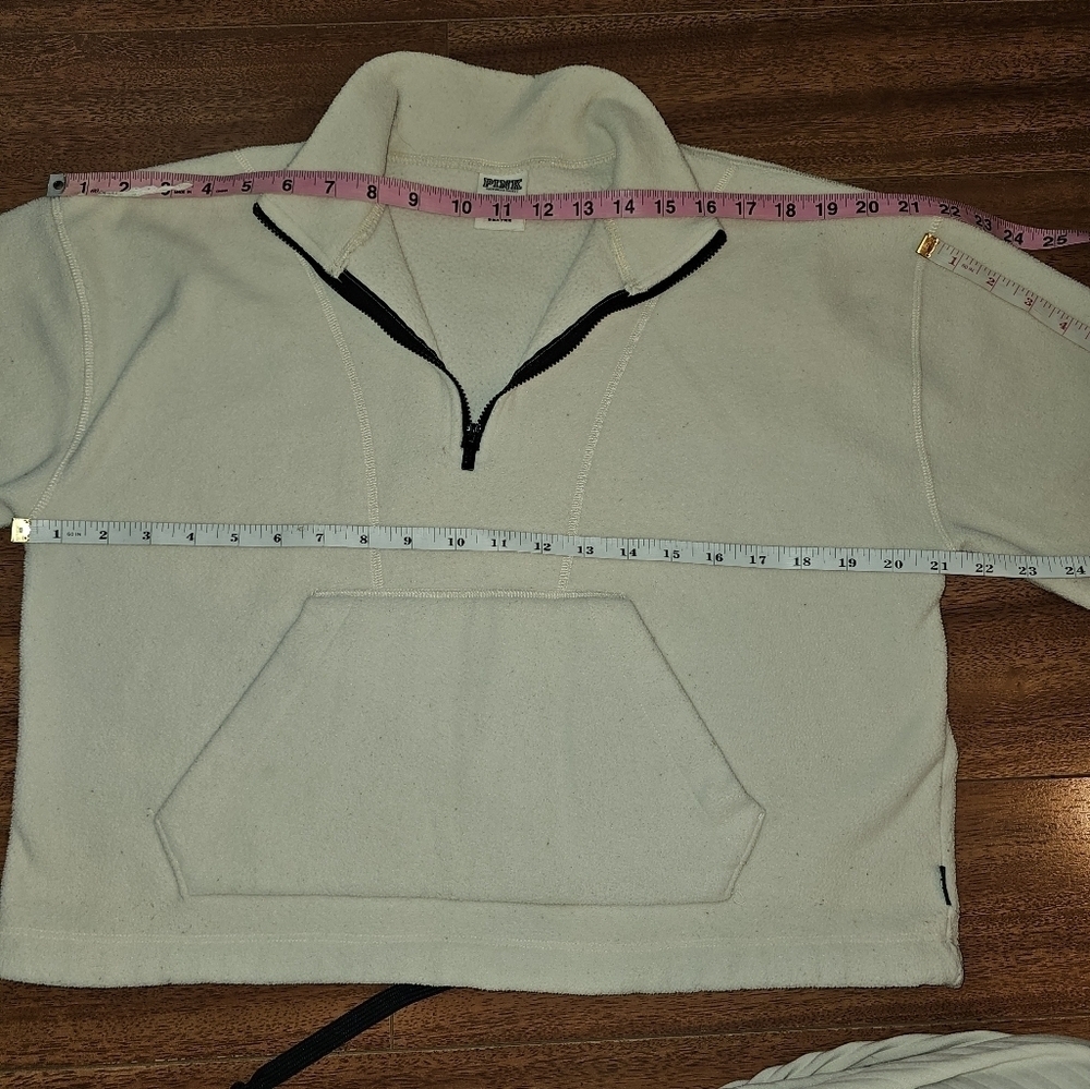 Victoria Secret Pink Pullover Womens Sz Small Half Zip Jacket In Beige - Picture 7 of 10